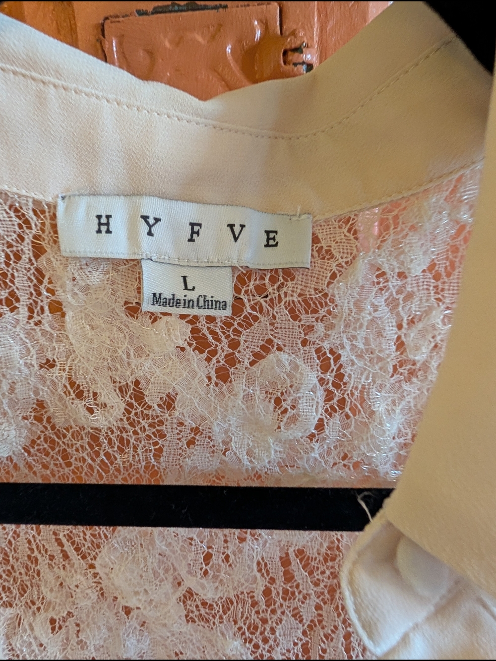 HYFVE Lace Panel Cream Top